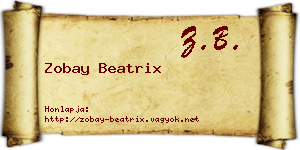 Zobay Beatrix névjegykártya